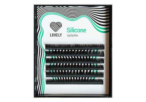 Ресницы чёрные Lovely серия Silicone 6 линий MINI (C 0.10 12мм)