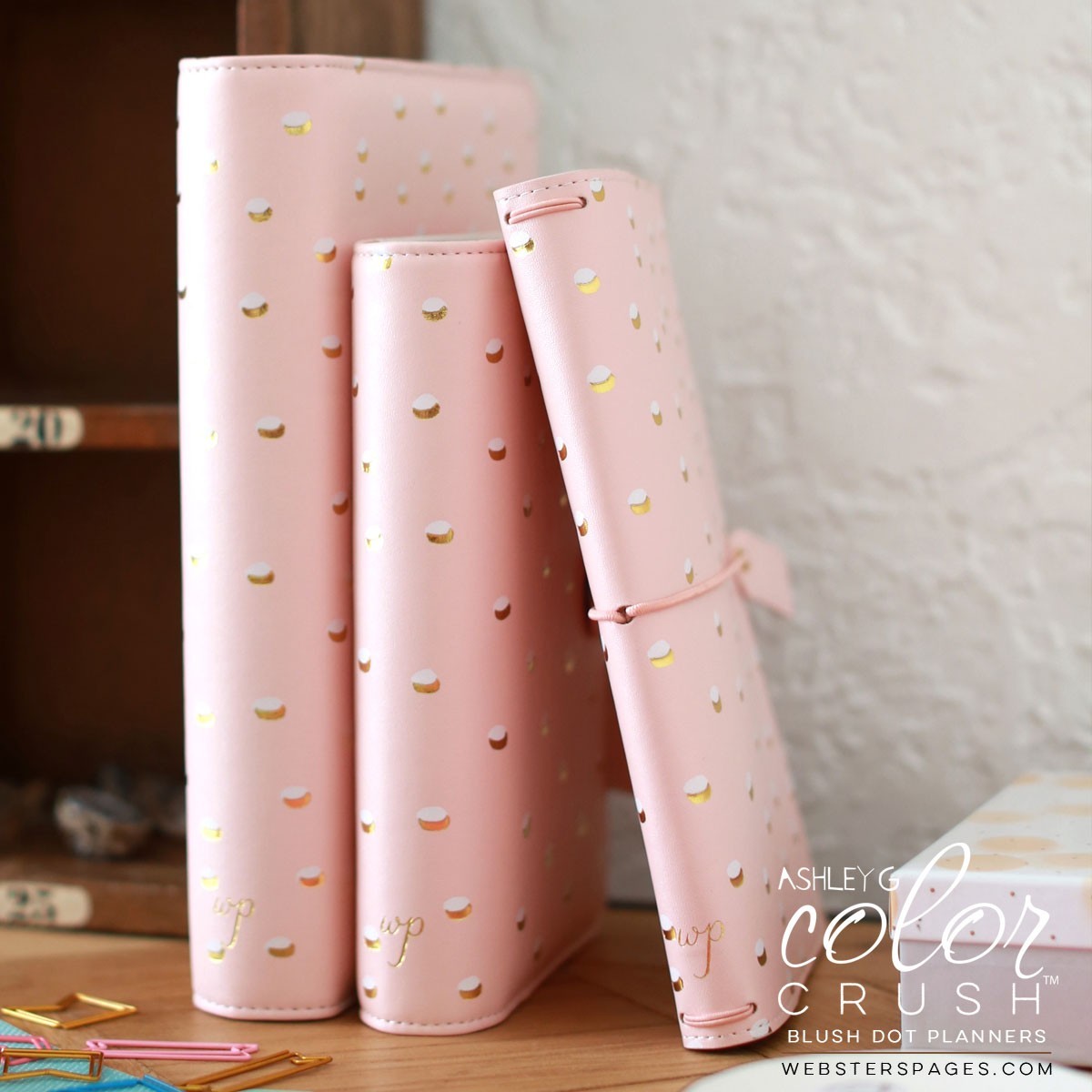Планер PERSONAL PLANNER BINDERS ONLY : BLUSH & GOLD FOIL DOT  (БЕЗ внутреннего наполнения)