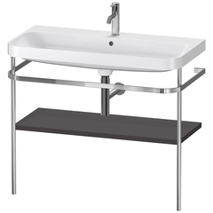 Duravit Happy D.2 Plus HP4838O8080 Консоль напольная с умывальником 975х490х850 мм, с 1 отв под смесит,1 полка, вып. и сифон в комплекте, цвет Графит суперматовый фото
