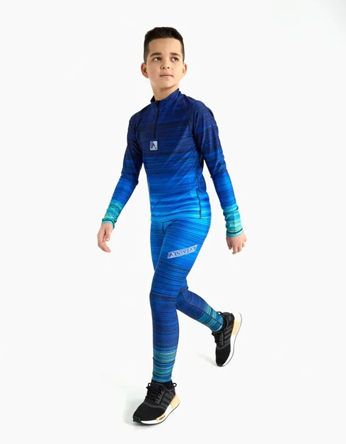 Детский гоночный комбинезон Arswear Race Kids синий-лайм - 2