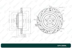 Диск тормозной перфорированный вентилируемый G-brake GFR-20351L левый