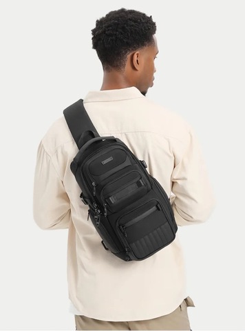 Картинка рюкзак однолямочный Ozuko 9807 Black - 13