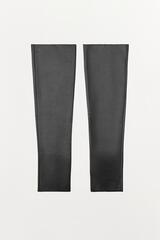 ZARA ДЛИННЫЕ МИТЕНКИ ИЗ 100% КОЖИ, ЧЕРНЫЙ
