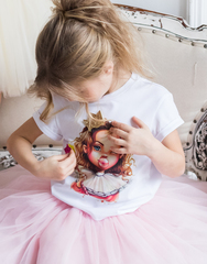Футболка BUBBLE GUM PRINCESS с 4-я липучками: КОРОНА, БАНТИК, ЛЕДЕНЕЦ, СЕРДЦЕ или ЗВЕЗДОЧКА.