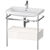 Duravit Happy D.2 Plus HP4842O2222 Консоль напольная с умывальником 775х490х850 мм, с 1 отв под смесит, 1 ящик, выпуск и сифон в комплекте, цвет белый глянцевый