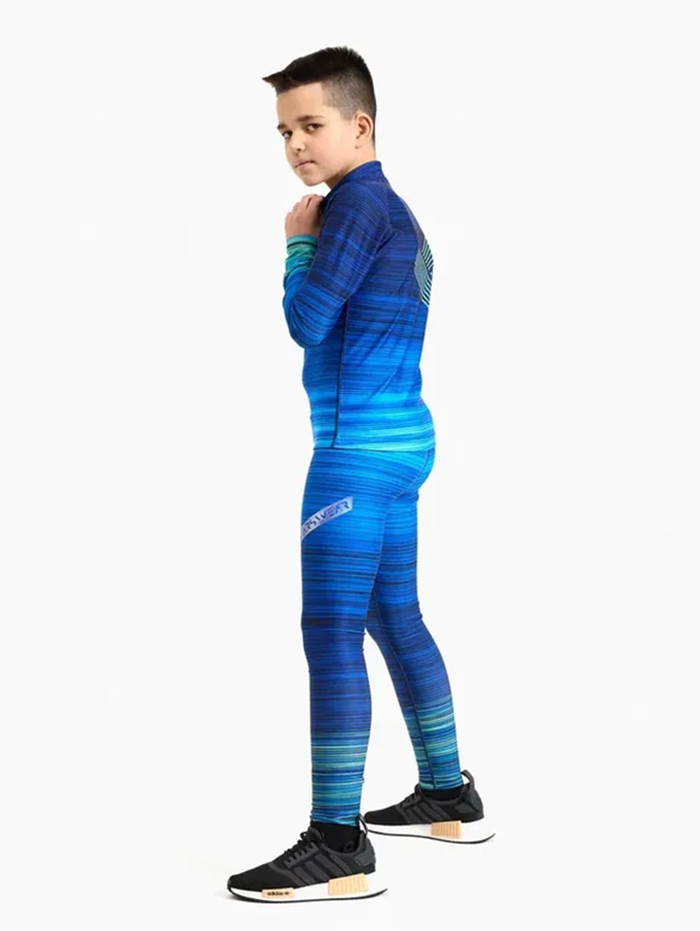Детский гоночный комбинезон Arswear Race Kids синий-лайм - 3