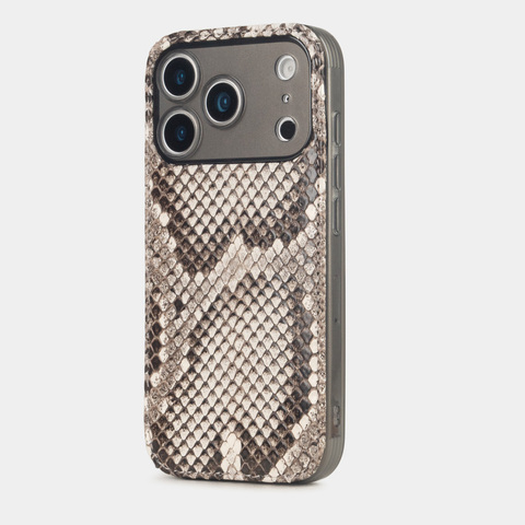 Чехол-накладка для iPhone 17 Pro Max - кожа питона, натуральный
