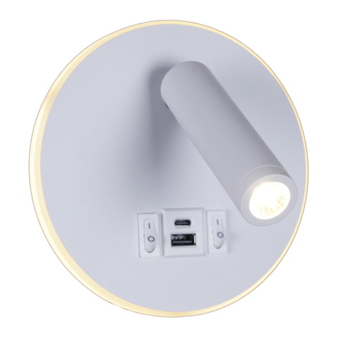 86203-9.2-001KT LED12W+USB WT светильник настенный