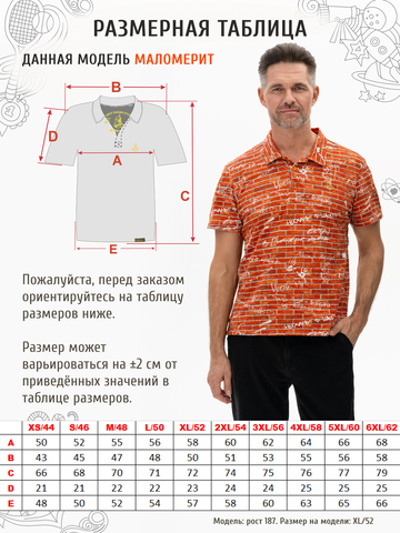 Поло «Кирпичная стена» мужское