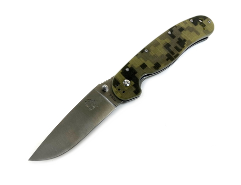 Складной нож Крыса, сталь AUS8, рукоять G10 пиксель