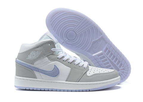 Air Jordan 1 Mid SE 'Grey/White/Light Blue' 