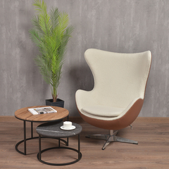 Кресло EGG STYLE CHAIR коричневый, экокожа