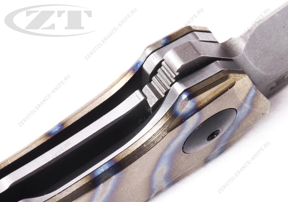 Нож Zero Tolerance ZT0357TS Custom Anodized Tiger Stripe Titanium - фотография 