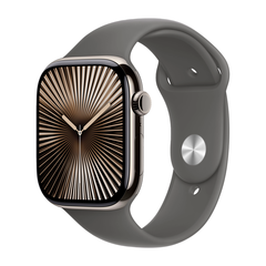 Умные часы Apple Watch Series 10 GPS + Cellular, 46mm, Natural Titanium Case with Sport Band S/M, Stone Gray (Черный)