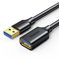 Кабель UGREEN USB 3.2 Gen 1 Type-A to USB 3.2 Gen 1 Type-A, Male / Female Extension Male Cable, 3м US129 (30127), черный