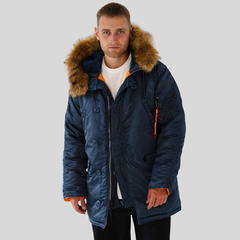 Парка Alpha Industries N-3B Slim Fit Slate Blue (Голубая)