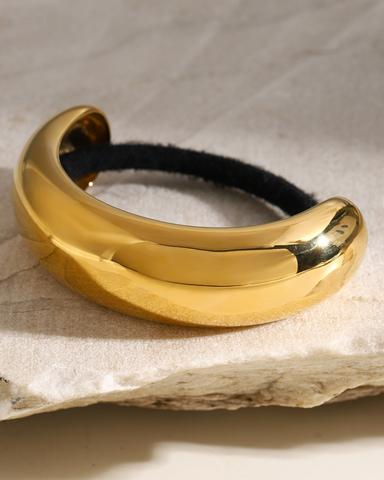 Резинка для волос металлическое полукольцо «HAIR CUFF », золото/серебро