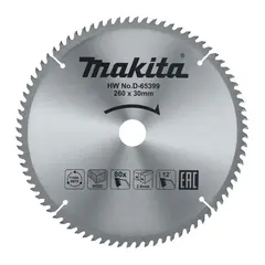 Диск по дереву 260х30х2,6 мм 80T Makita D-65399
