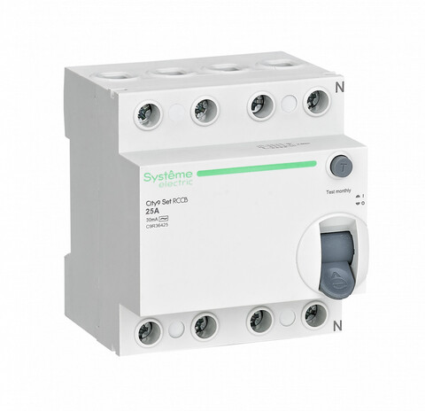 УЗО City9 Set  (ВДТ) 25А 4P 30мА Тип-AC 230В