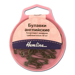 Булавки английские безопасные, ассорти 19+23 мм, черные