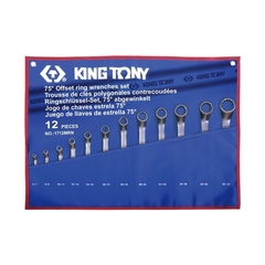 KING TONY (1712MRN) Набор накидных ключей, 6-32 мм, чехол из теторона, 12 предметов