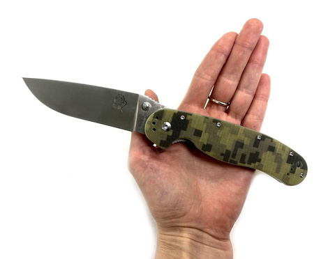Складной нож Крыса, сталь AUS8, рукоять G10 пиксель