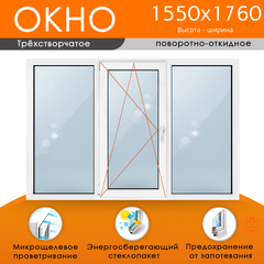 Пластиковое окно 1550 х 1760 ТермА Эко