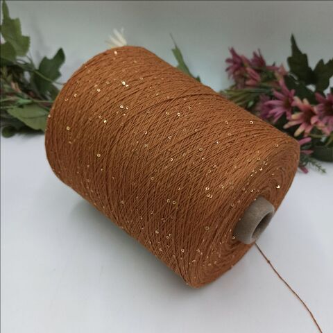 Cotton Sequin Two 100% хлопок, пайетка 2мм 1000м/100гр 028 Расти + золото