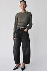 ZARA ДЖИНСЫ BALLOON ANKLE-LENGTH СО СРЕДНЕЙ ПОСАДКОЙ И ЦВЕТОЧНЫМ ПРИНТОМ — ZW COLLECTION, ЧЕРНЫЙ