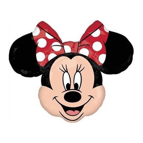 Шар фигура Голова Минни Маус, красный бант, 84х56см