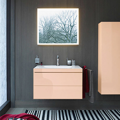 Duravit L-Cube LC6927O1010 Тумба C-bonded 80 см цвет абрикос жемчужный + раковина белая с фронтом цвета абрикос жемчужный(спеццена ТОЛЬКО со склада!) фото