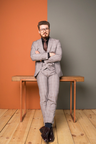 Костюм мужской - тройка Slim Fit SACO 11/124