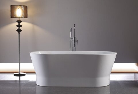 BelBagno BB406-1650-730 Отдельностоящая акриловая ванна в комплекте со сливом-переливом, 165x72, цвет: белый