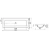 Ceramica Nova Grace CN7016WX Раковина накладная без отверстия под смеситель, 121x45.7, цвет: белый