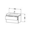 Duravit L-Cube LC6927O1010 Тумба C-bonded 80 см цвет абрикос жемчужный + раковина белая с фронтом цвета абрикос жемчужный(спеццена ТОЛЬКО со склада!)