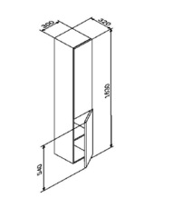 Шкаф-пенал подвесной, правый, 30 см, графит матовый AM.PM Gem - M90CHR0306GM