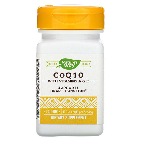 Nature's Way, Коэнзим Q10, 100 мг, 30 гелевых капсул