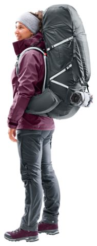 Картинка рюкзак туристический Deuter Aircontact Pro 65+10 SL Graphite - 4