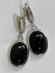 Овал Д  (серьги из серебра)