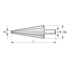 Сверло конусное 6-30мм L103мм S=10мм HSSE-Co5 TiN Bucovice(CzTool) 596300