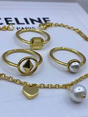 Браслет цепочка CELINE тонкий с подвесами в позолоте lux
