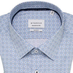 Сорочка мужская Eterna Slim Fit 1294-F171-12 с голубым принтом