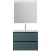 BelBagno UNO-MINI-700-2C-SO-AO База под раковину подвесная с фрезерованными ручками по всей длине фасада с двумя выкатн. ящ.,Голубой Мат.,700x395x608