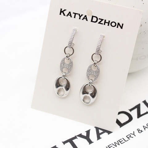 Серьги Katya Dzhon  Emotional big silver