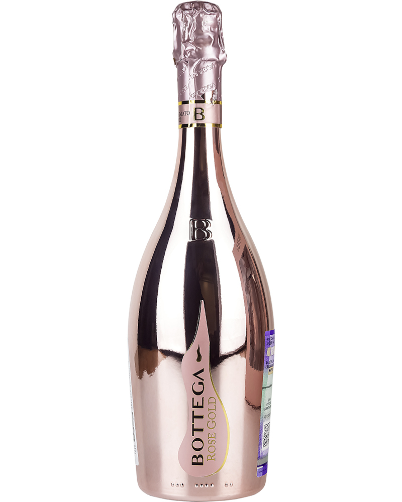 Подарочный Набор Вино Розовое Игристое Bottega Розе Голд Брют + 2 бокала 11,5%, 0,75 л, Италия