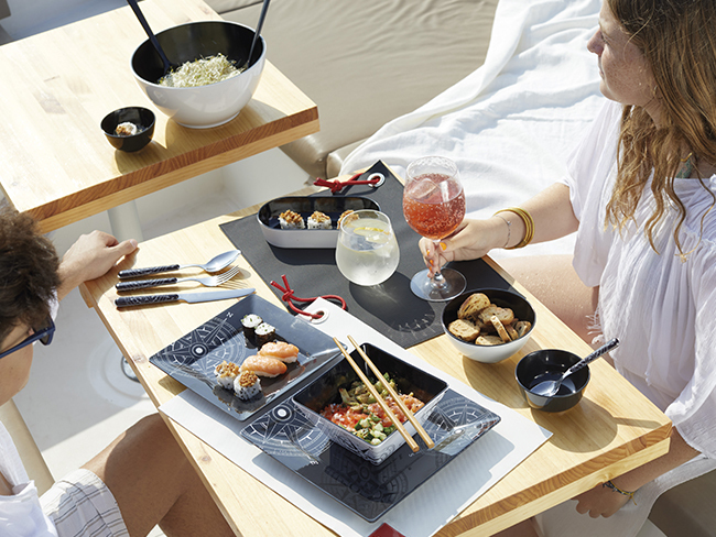 Waterproof placemat black – sail, 2 pcs Marine Business