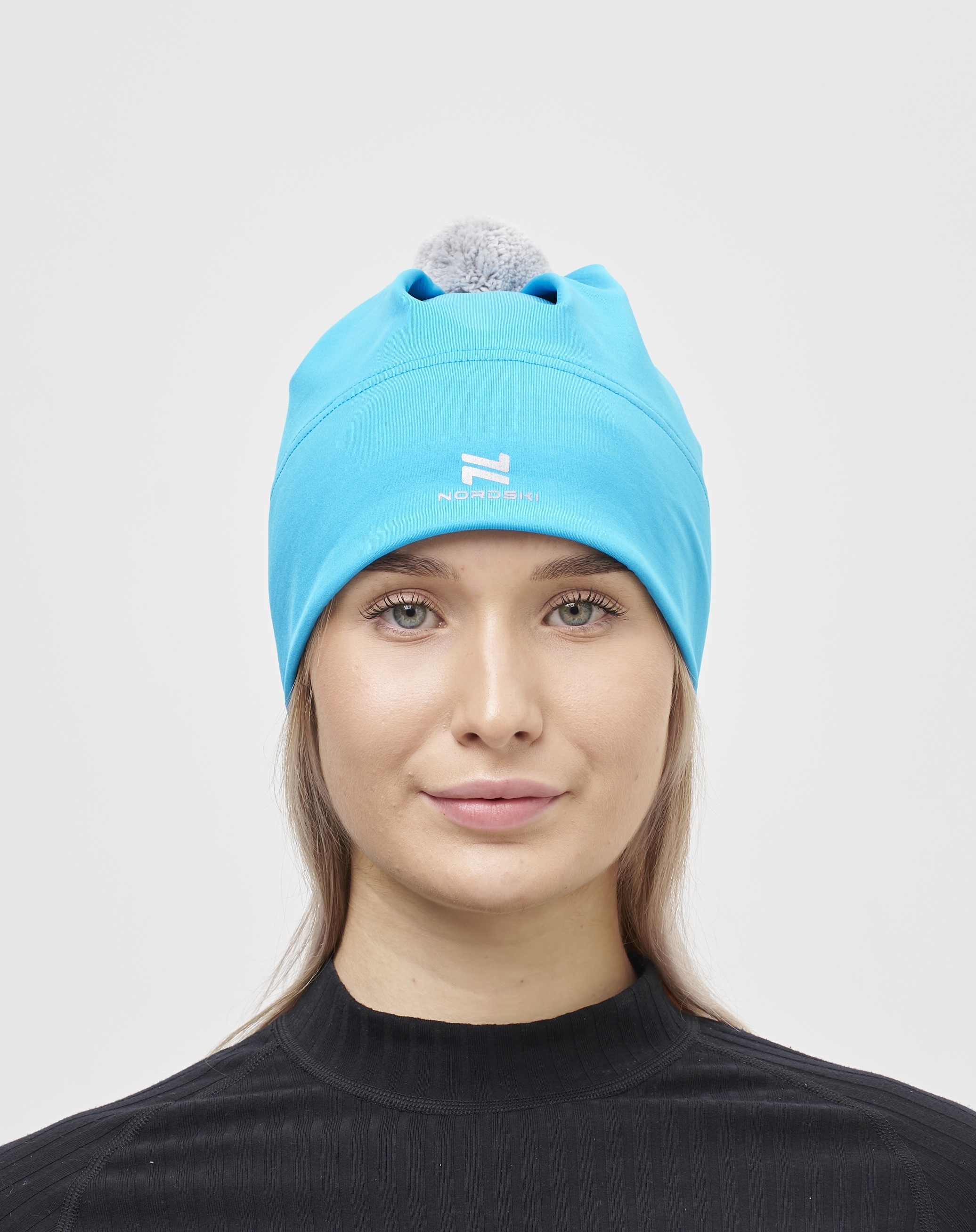 Тренировочная шапка с помпоном Nordski Train light blue - 2