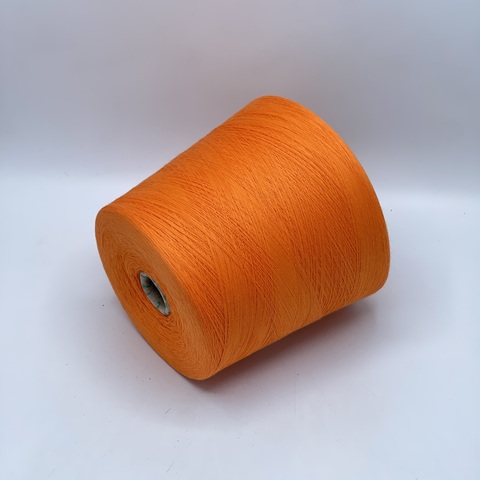 Бобинная пряжа,Cotton combed, 2540м. 100%Хлопок, Ярко-оранжевый(329), 39076