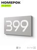 Номер на дверь 399, табличка на дверь для офиса, квартиры, кабинета, аудитории, склада, серая 120х70 мм, Айдентика Технолоджи