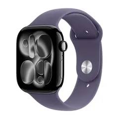 Умные часы Apple Watch Series 11 GPS, 46mm, Jet Black Aluminium Case with Purple Fog Sport Band, M/L